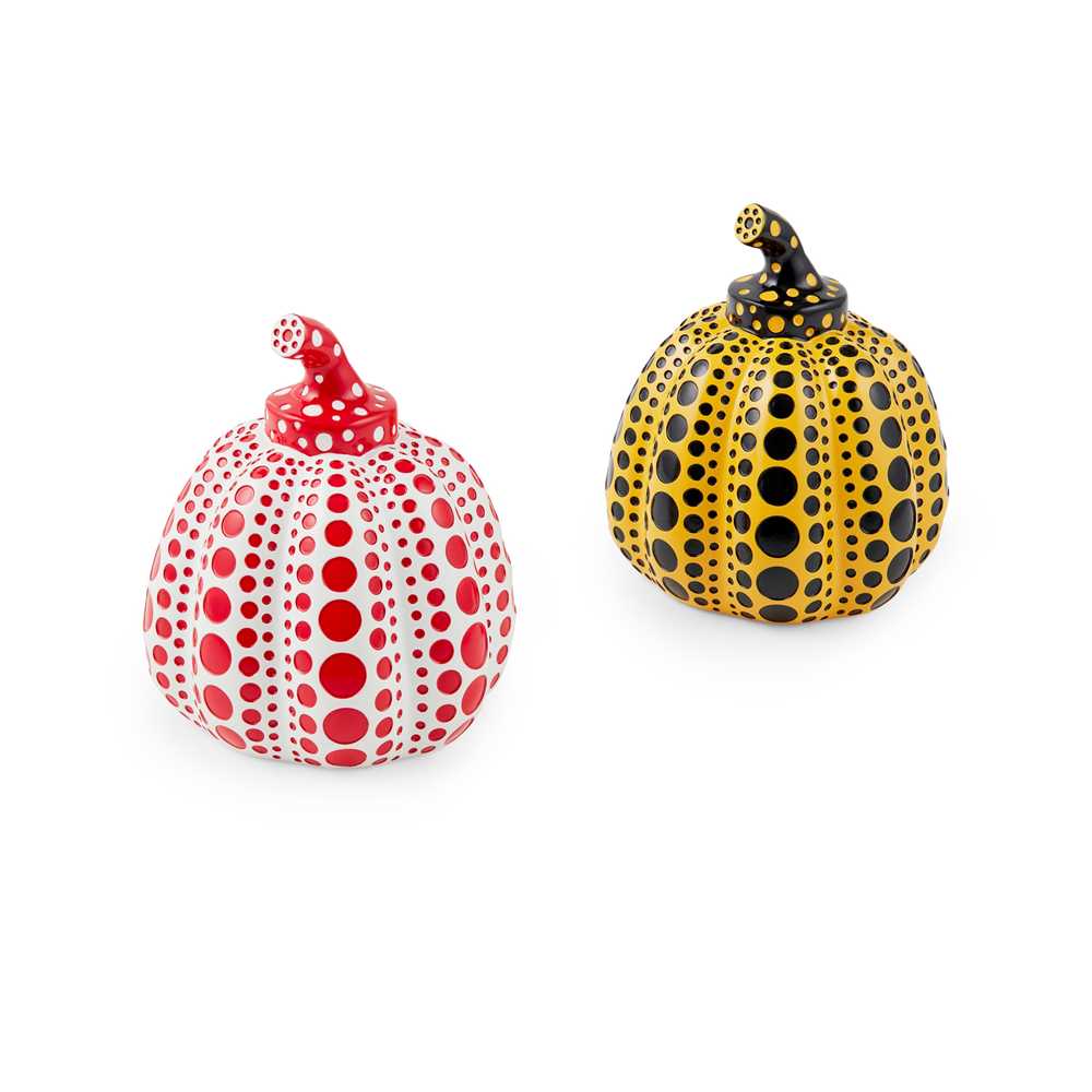 YAYOI KUSAMA (JAPANESE 1929-) PUMPKINS (YELLOW/BLACK AND RED/WHITE) - 2016