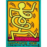 KEITH HARING (AMERICAN 1958-1990) MONTREUX JAZZ POSTER (GREEN) - 1983