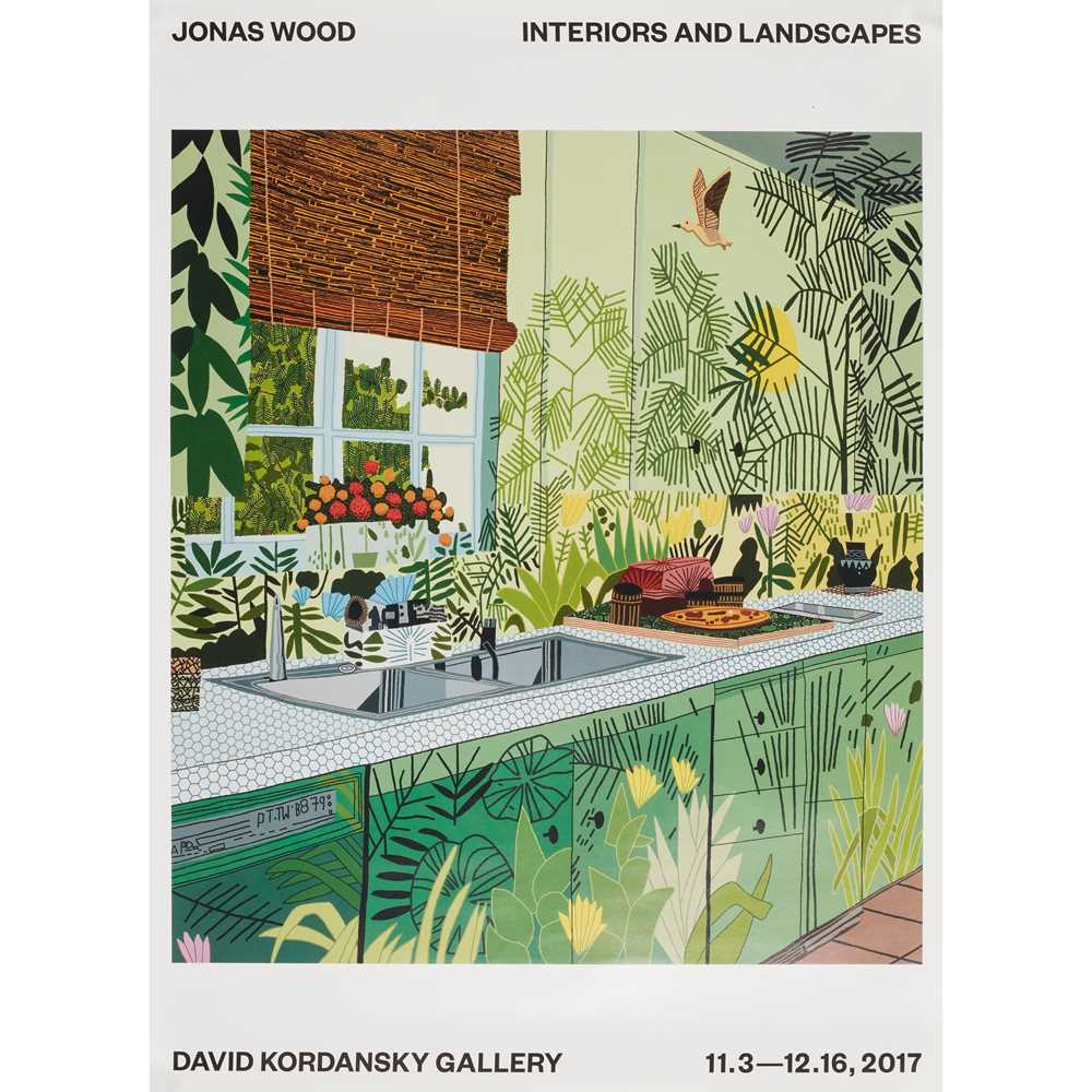 JONAS WOOD (AMERICAN 1977-) THREE EXHIBITION POSTERS: 'INTERIORS AND LANDSCAPES, ' 'PLANTS AND ANIMA