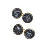 René Lalique (French 1860-1945) SERPENT CUFFLINKS, NO. 1300