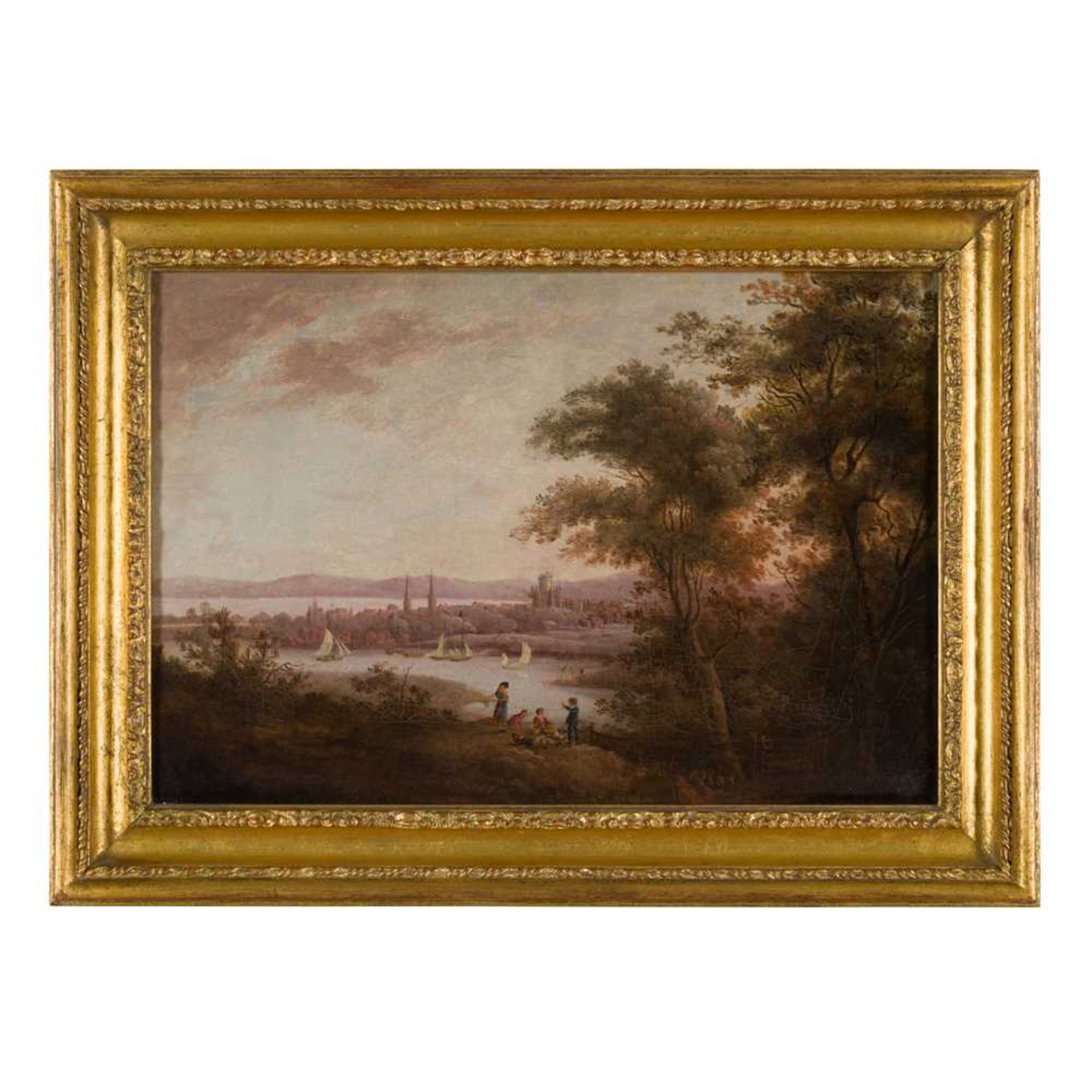 CIRCLE OF ALEXANDER NASMYTH FIGURES PICNICKING, A DISTANT VIEW OF A TOWN BEYOND - Bild 2 aus 3