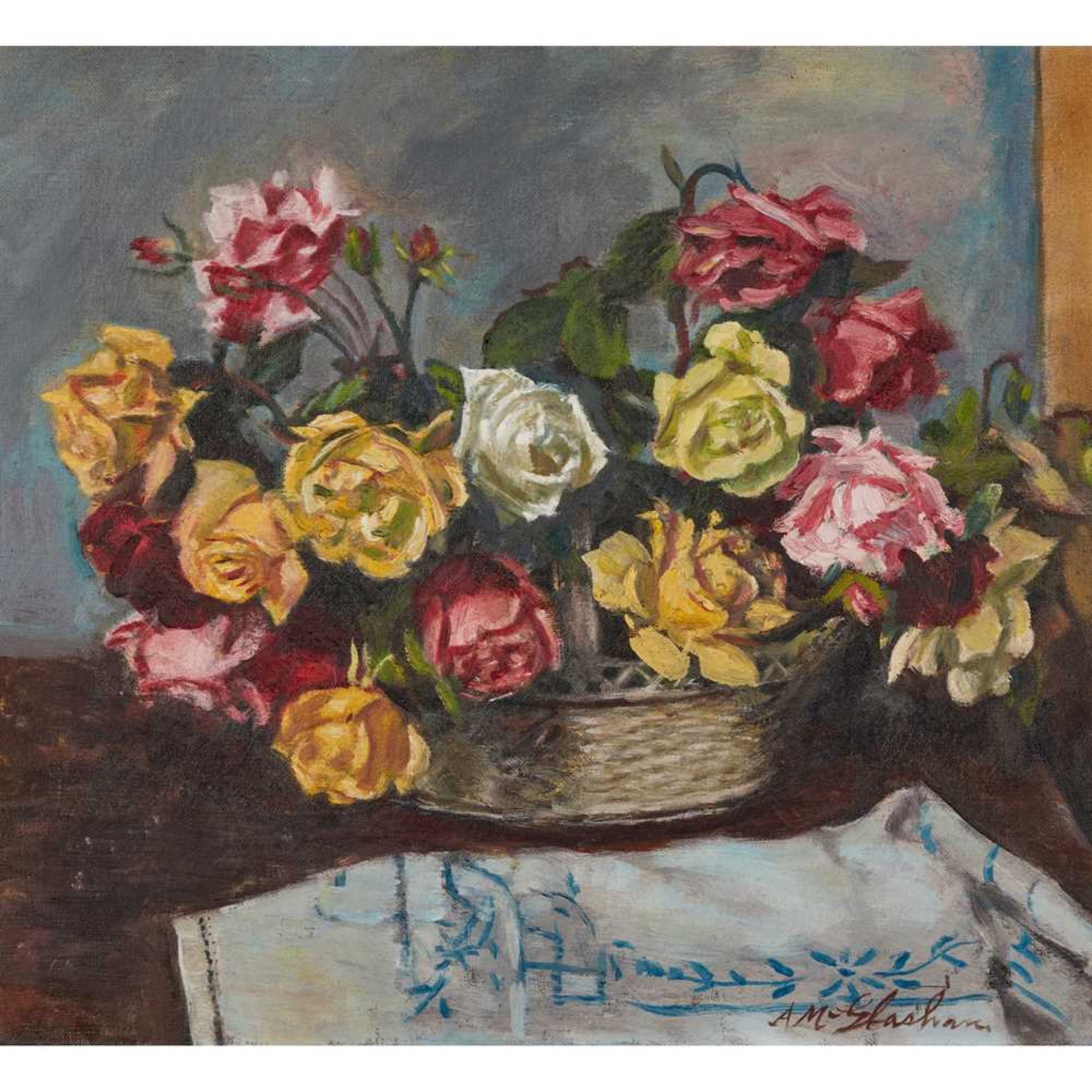 § ARCHIBALD A. MCGLASHAN R.S.A. (SCOTTISH 1888-1980) ROSES