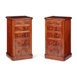 PAIR OF VICTORIAN MAHOGANY BEDSIDE CHESTS OF DRAWERS LATE 19TH CENTURY