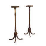 PAIR OF GEORGE III STYLE MAHOGANY TORCHERES EARLY 20TH CENTURY