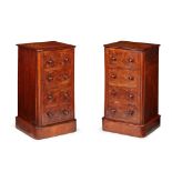 PAIR OF VICTORIAN WALNUT BEDSIDE CHESTS OF DRAWERS LATE 19TH CENTURY, WITH ADAPTIONS