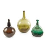 TWO GLASS ONION BOTTLES 18TH CENTURY