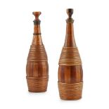 RARE PAIR OF SCOTTISH TREEN BOTTLES 19TH CENTURY