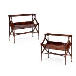 PAIR OF EDWARDIAN MAHOGANY BOOK TROUGHS EARLY 20TH CENTURY