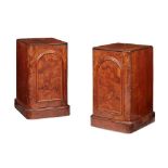 PAIR OF VICTORIAN WALNUT AND MARQUETRY BEDSIDE CABINETS 19TH CENTURY