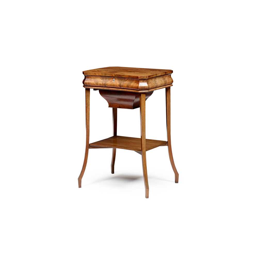 Y EARLY VICTORIAN MAHOGANY WORK TABLE MID 19TH CENTURY