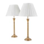 PAIR OF LARGE BRASS LAMPS 19TH CENTURY