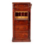 Y VICTORIAN ROSEWOOD SECRETAIRE WELLINGTON CHEST 19TH CENTURY