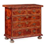 GEORGE I YEW CROSSBANDED BACHELOR'S CHEST OF DRAWERS EARLY 18TH CENTURY