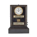 FRENCH EBONISED PERPETUAL CALENDAR CLOCK, ANTOINE REDIER, PARIS LATE 19TH CENTURY