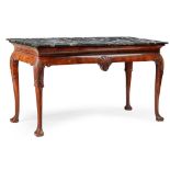 GEORGE I STYLE WALNUT MARBLE TOPPED SIDE TABLE EARLY 20TH CENTURY
