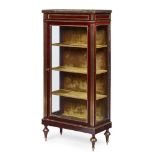 RUSSIAN MAHOGANY, MARBLE TOPPED AND BRASS MOUNTED VITRINE CABINET LATE 19TH CENTURY