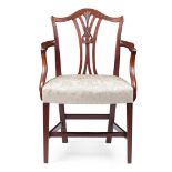 GEORGE III MAHOGANY 'MASTER'S' ARMCHAIR, IN THE MANNER OF HEPPLEWHITE LATE 18TH CENTURY