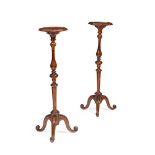 PAIR OF WILLIAM AND MARY STYLE WALNUT TORCHERES 19TH CENTURY