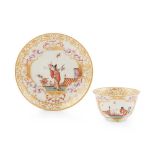 MEISSEN CHINOISERIE TEABOWL AND SAUCER CIRCA 1730