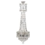 GLASS WATERFALL CHANDELIER, IN THE MANNER OF OSLER LATE 19TH/ EARLY 20TH CENTURY