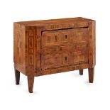 MINIATURE ITALIAN NEOCLASSICAL WALNUT AND FRUITWOOD PARQUETRY COMMODE EARLY 19TH CENTURY