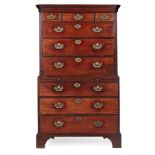 GEORGE III MAHOGANY CHEST-ON-CHEST 18TH CENTURY