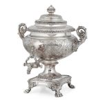 Y A Victorian silver-plated tea urn