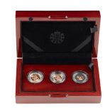 UK - A cased three coin 2018 proof sovereign set