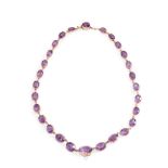 An early 20th century amethyst rivière necklace