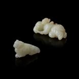 TWO WHITE JADE CARVINGS 19TH-20TH CENTURY