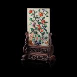 HARDSTONE INLAID TABLE SCREEN 19TH-20TH CENTURY