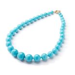 A turquoise bead necklace