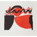 § SIR TERRY FROST R.A. (BRITISH 1915-2003) RED AND BLACK SUN - 1999