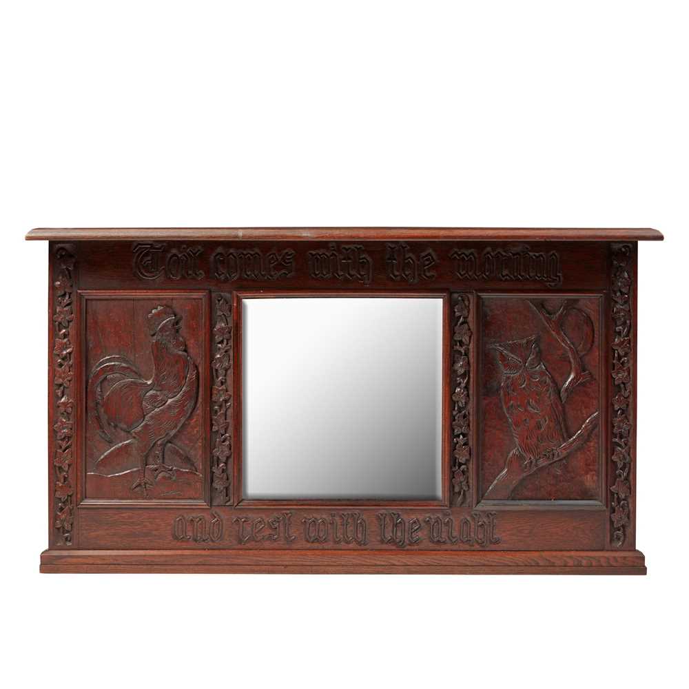 ENGLISH ARTS & CRAFTS OVERMANTEL MIRROR, CIRCA 1910