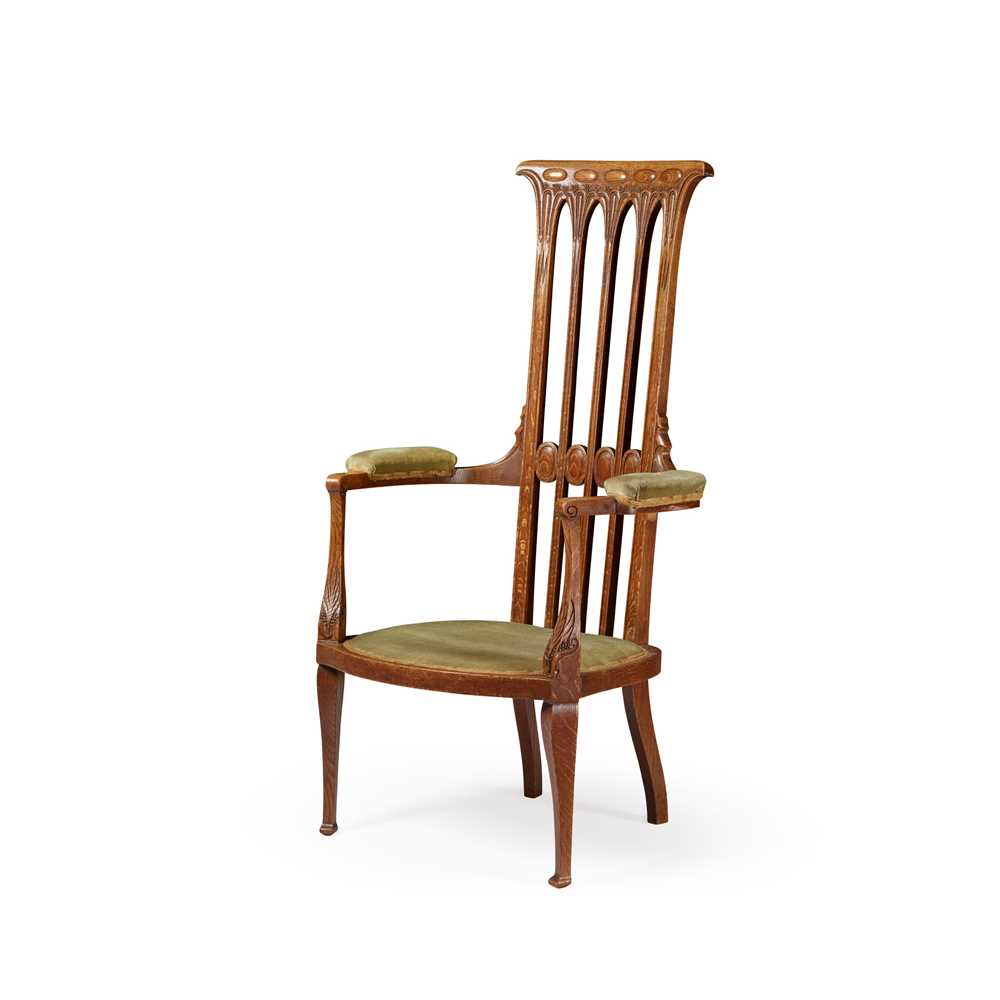 J. S. HENRY, LONDON ART NOUVEAU ARMCHAIR, CIRCA 1910