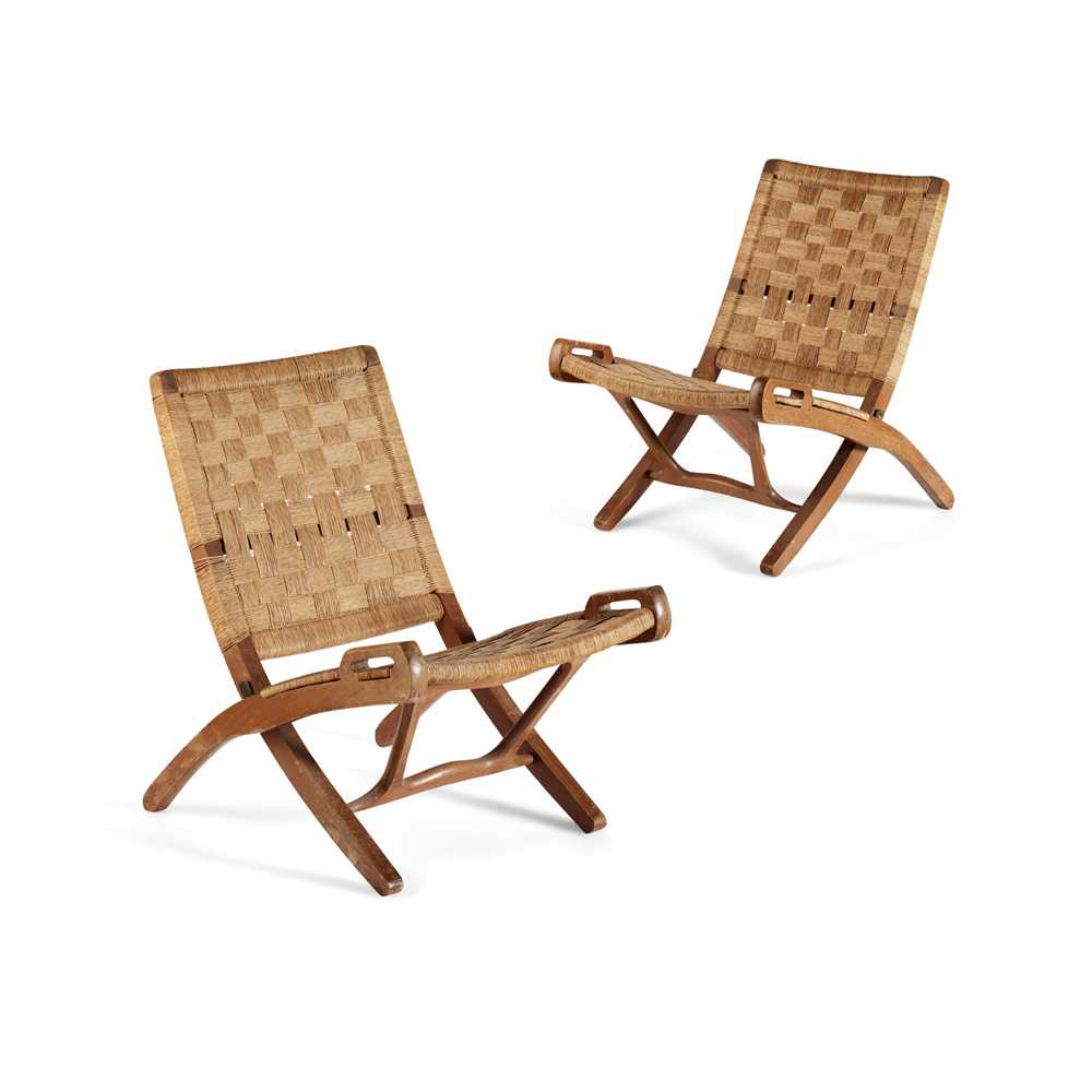 J. L. LEGORRETA, MEXICO, AFTER HANS J. WEGNER PAIR OF FOLDING CHAIRS, CIRCA 1960S