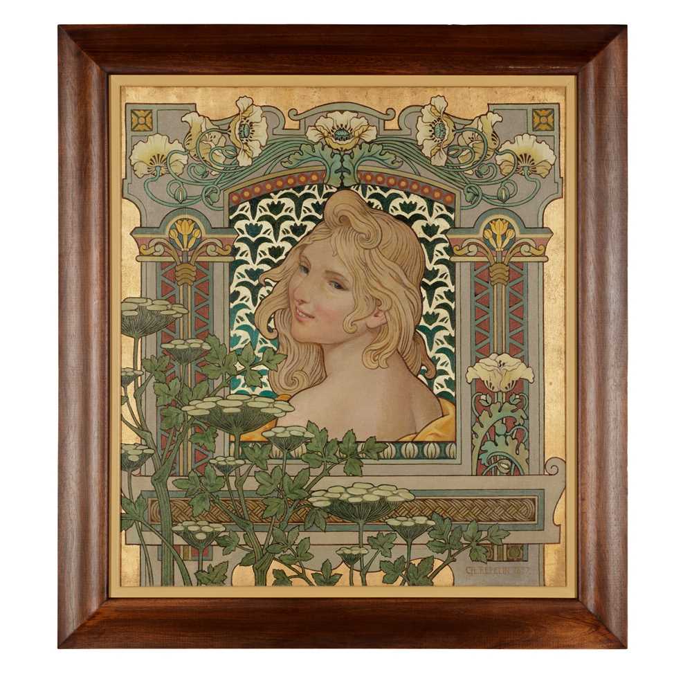 CHARLES REPELIN (1860-1934) ART NOUVEAU PORTRAIT OF A GIRL - Image 2 of 3