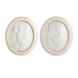 AFTER RICHARD WESTMACOTT THE YOUNGER 'BLUEBELL'; PAIR OF OVAL PANELS, CIRCA 1850