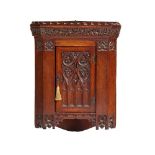 ENGLISH GOTHIC REVIVAL CORNER CUPBOARD, CIRCA 1890