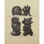 § Henry Moore O.M.,C.H (British 1898 -1986) Trial Proof for Three Sculptural Forms, from La Poésie (