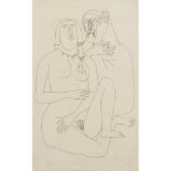 § Francis Newton Souza (Indian 1924-2002) Lovers, c.1950s