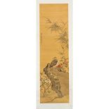 INK SCROLL 'HAWK' PAINTING ATTRIBUTED TO JIANG TINGXI (1669-1732)