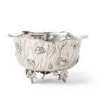 CHINESE EXPORT SILVER 'LOTUS LEAF' BOWL LATE QING TO REPUBLIC PERIOD, WING FAT, CANTON & HONG KONG,
