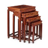 Y SET OF FOUR HONGMU NESTING TABLES 20TH CENTURY