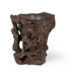 CARVED AGARWOOD LIBATION CUP QING DYNASTY, 18TH-19TH CENTURY