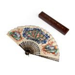 CANTON LACQUERED AND PAPER 'COIN' FAN QING DYNASTY, 19TH CENTURY