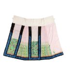 HAN CHINESE WOMAN'S EMBROIDERED PINK GROUND 'BUTTERFLY' SILK PLEATED SKIRT LATE QING DYNASTY-REPUBLI