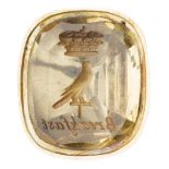 A WILLIAM IV DIMINUTIVE GOLD AND CITRINE DESK SEAL, CIRCA 1835