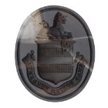 THE LANCASTER FAMILY SEAL A VICTORIAN BANDED AGATE DESK SEAL, CIRCA EARLY 20TH CENTURY