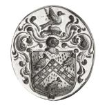 ABERDEEN - A SCOTTISH PROVINCIAL DESK SEAL A MID-18TH-CENTURY WOODEN AND SILVER DESK SEAL